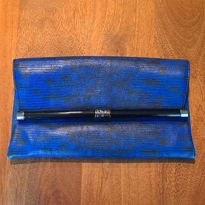 Diane Von Furstenberg Blue/Black Envelope Clutch